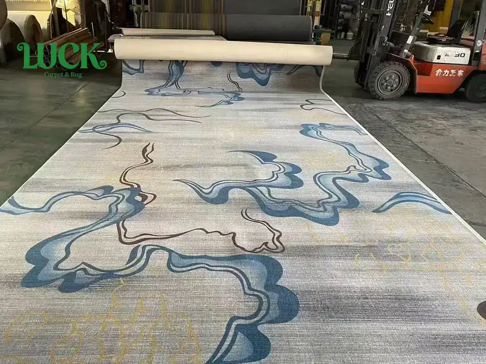 Wool Printed Wall To Wall Carpet For Luxury Place